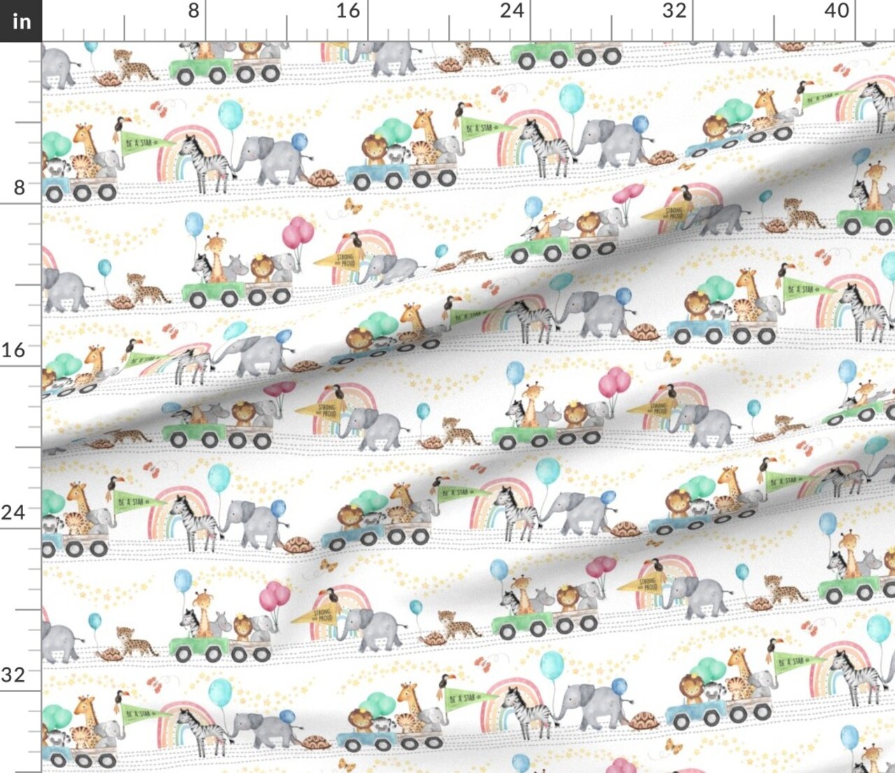 Various Fabrics by the Yard or Fat Quarter Safari Animals Whimsical Nursery African Animal Elephant Zebra Giraffe Lion Tiger Custom Printed Fabric by Spoonflower